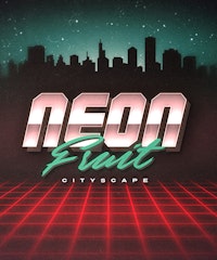 Neon Fruit Cityscape