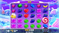 weet Bonanza slot machine with 6x multiplier and candy-themed symbols during free spins.