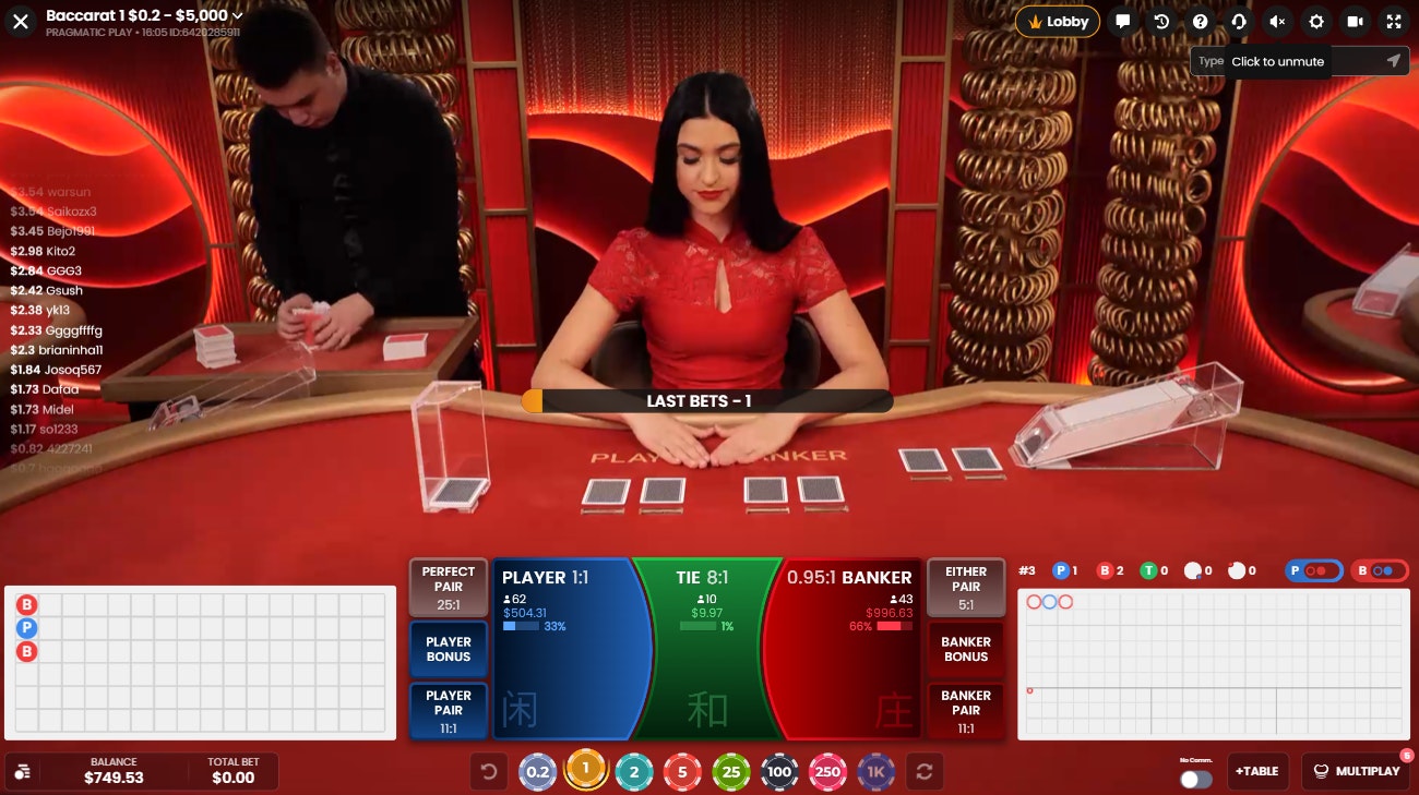 Baccarat en Direct Baccarat en Direct