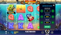 Big Bass Splash slot betting interface with $0.03 coin value and seven coins per line.