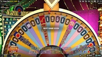 Crazy Time wheel showing segments like Coin Flip, Pachinko, and 10x multipliers.