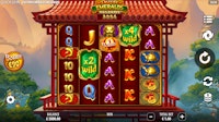 Eastern Emeralds Megaways slot screen with 6 reels showing wild multipliers and a Bonus symbol, 