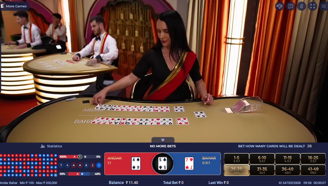 Andar Bahar table Andar Bahar table