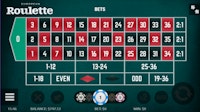 Online roulette game showing European roulette betting layout