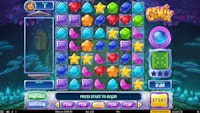 Gemix game board showing clusters of vibrant symbols.