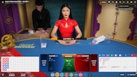 Live baccarat game Speed Baccarat A showing player and banker hands