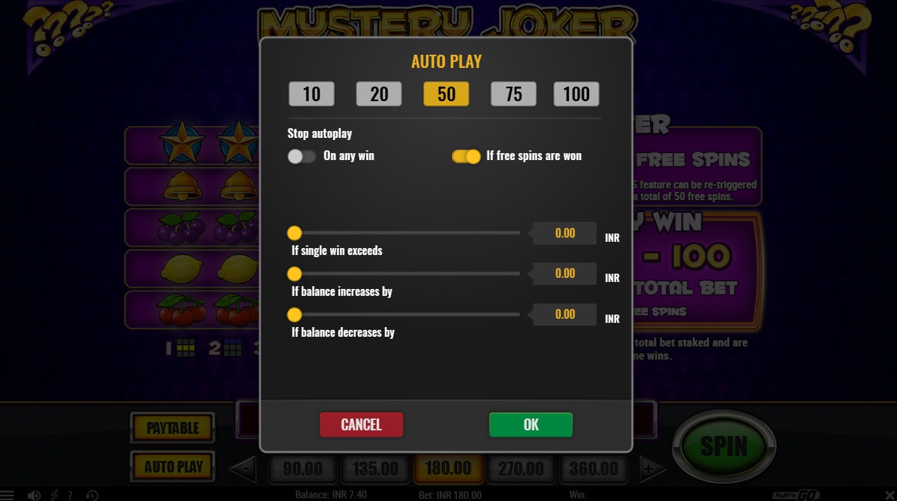 Mystery Joker features Mystery Joker features