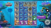 Razor Returns slot showing wild shark symbols and a win of 0.90 EUR.