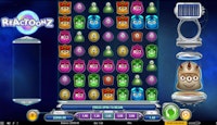 Reactoonz slot screen showing vibrant alien symbols and the Gargantoon character ready to activate.