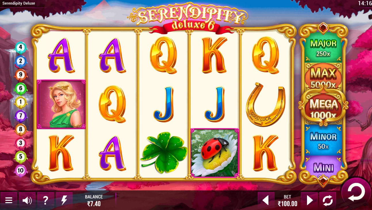 Serendipity Deluxe game interface Serendipity Deluxe game interface