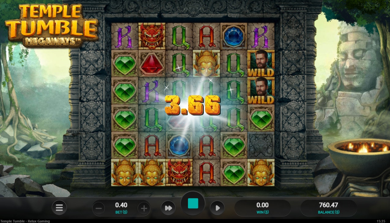 Temple Tumble Megaways game grid Temple Tumble Megaways game grid