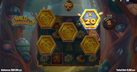 Wild Swarm 2 chest pick bonus reveals a 20x multiplier behind a golden bee hexagon.