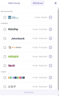 Payment Methods -How to Withdraw