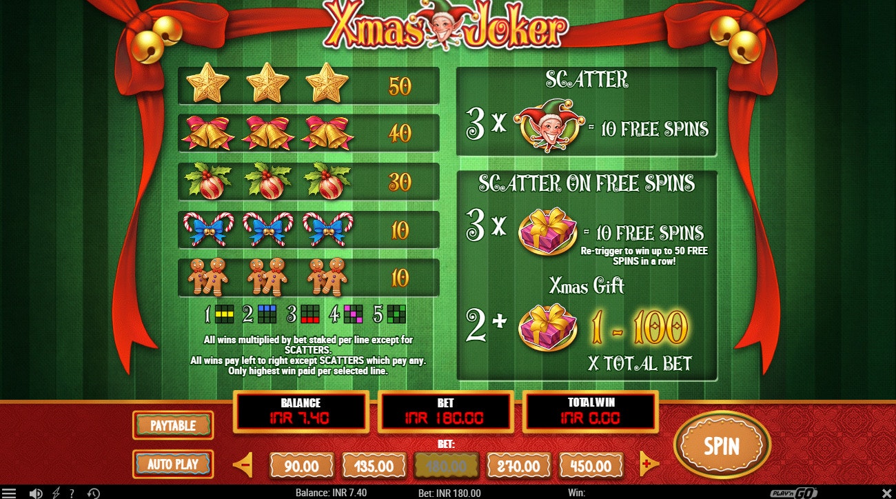 Xmas Joker features Xmas Joker features