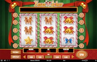 Xmas Joker game interface with gingerbread men and festive icons displayed on spinning reels.