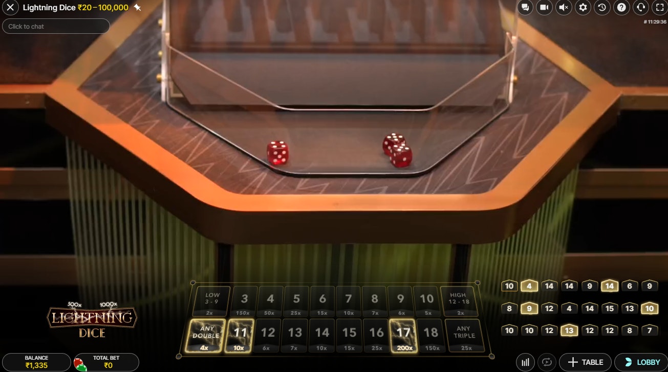 Lightning Dice table rolling dice Lightning Dice table rolling dice
