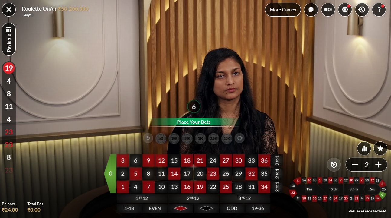 Live Roulette placing bets Live Roulette placing bets