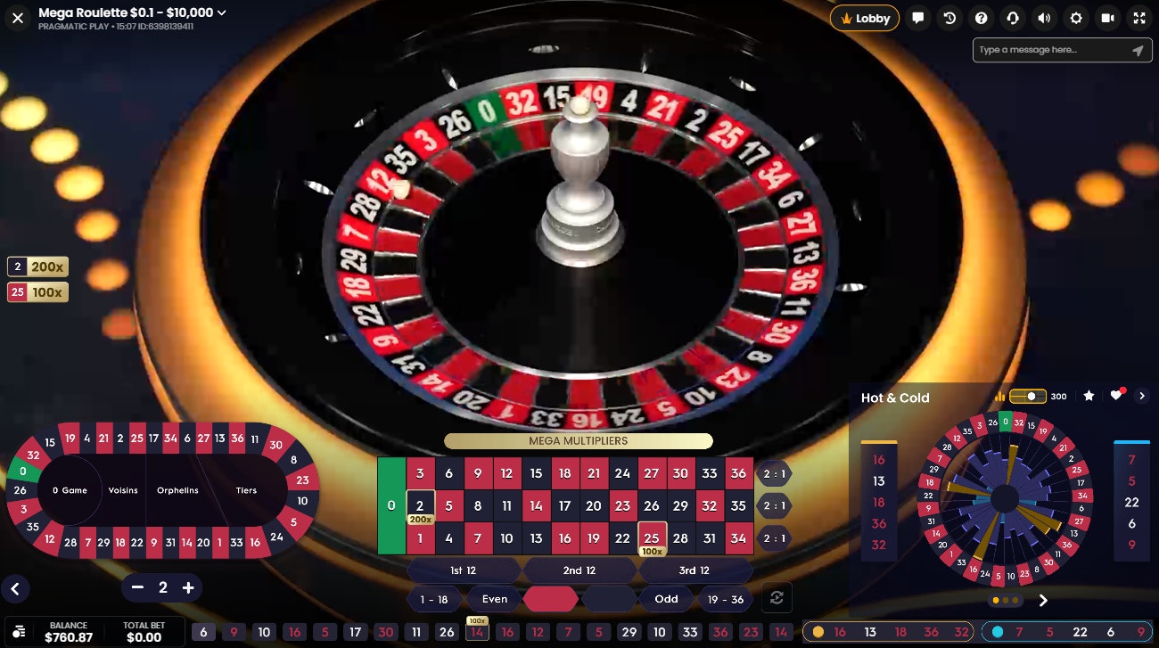 Live Roulette game interface Live Roulette game interface