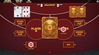 Online baccarat game interface showing bets on player and banker