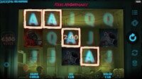 Reel Nightmare slot showing €2 win with A symbols on a €1.00 bet.