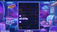 Retro Sweets slot win of €0.05 with purple candy match and €0.50 total bet shown.
