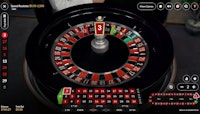 Live roulette game Speed Roulette showing winning number 3 on the spinning wheel