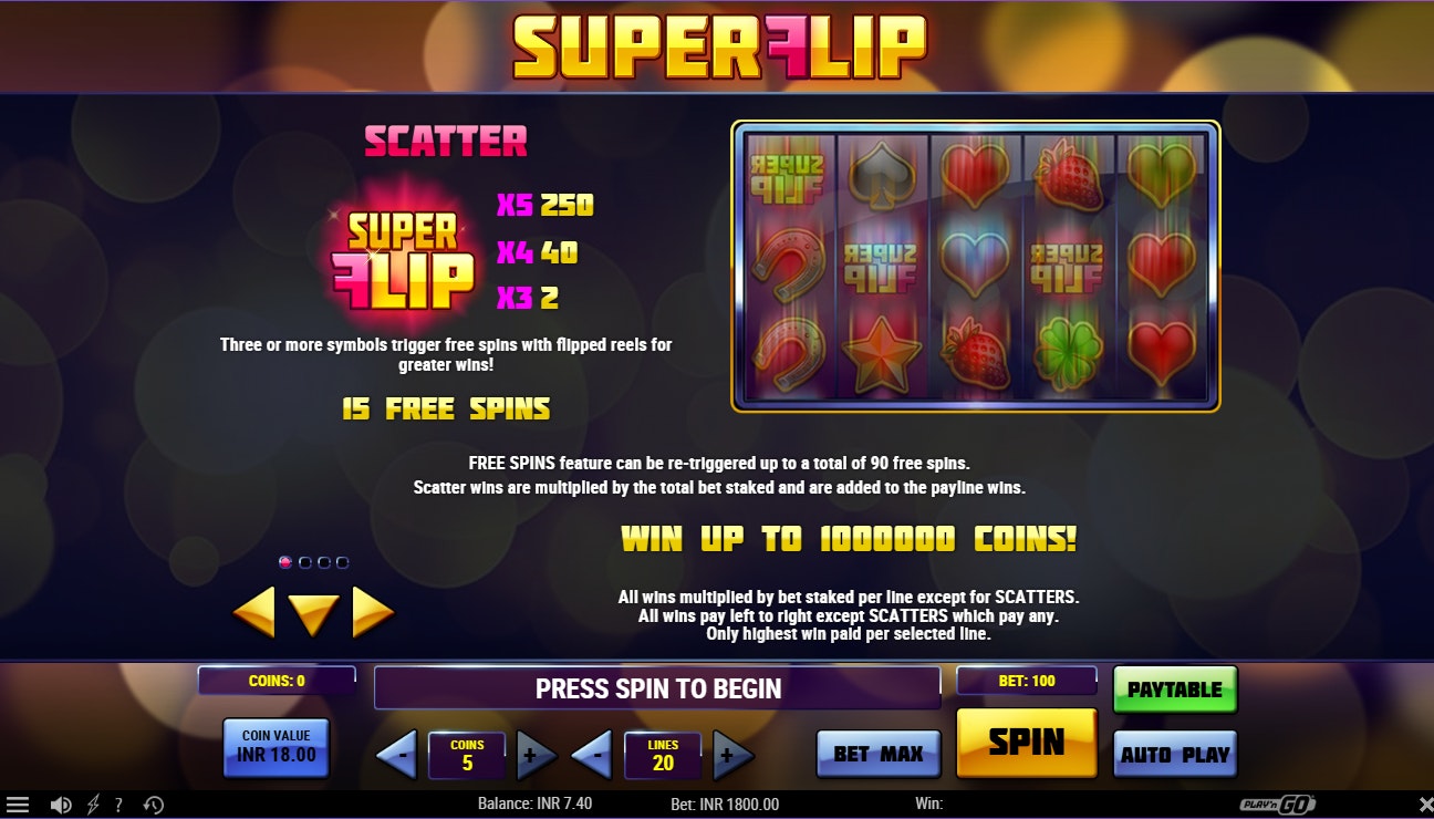 Super Flip bonus features Super Flip bonus features