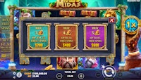The Hand of Midas slot offering up to 45 free spins for $600.