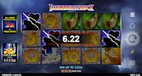 5-reel Thunderstruck slot showing win of 6.22 credits.
