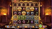 Tomb of Gold slot reels showing ancient symbols with wild cobra on €1.50 bet.
