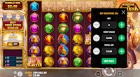 Wisdom of Athena slot game with active $2.40 total bet and bet multiplier menu.