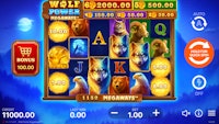 Wolf Power Megaways slot spin with Power symbols and jackpots.