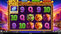 Wolf Strike slot with Scatter claw mark symbol landing on reel 1.